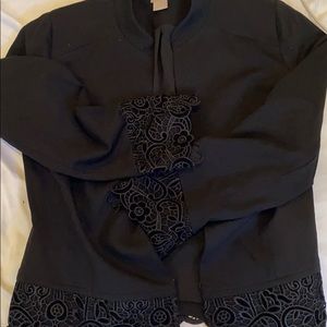 Black blazer with lace detailing